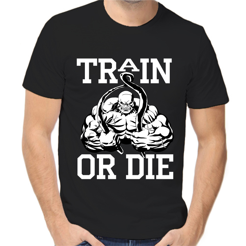 

Футболка мужская черная 54 р-р train or die, Черный, fm_train_or_die
