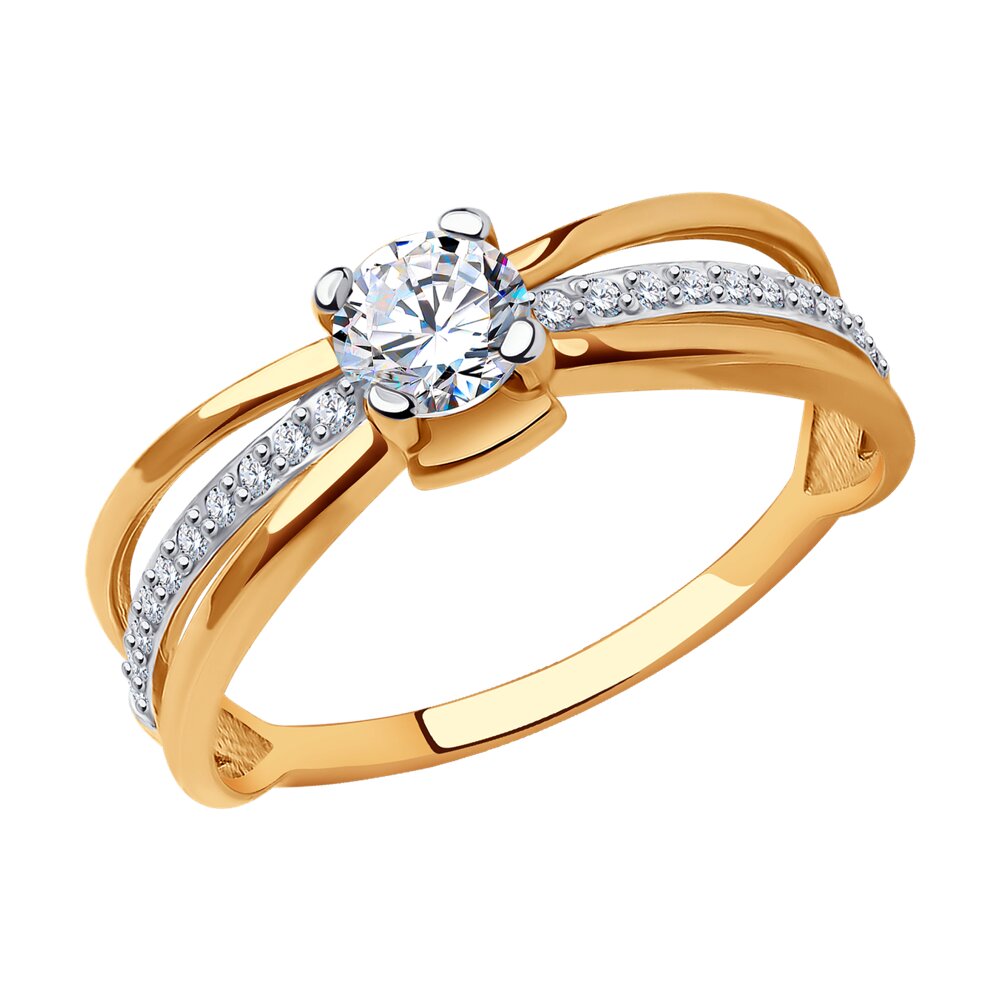 

Кольцо из красного золота с фианитом р.  SOKOLOV 019068, 019068