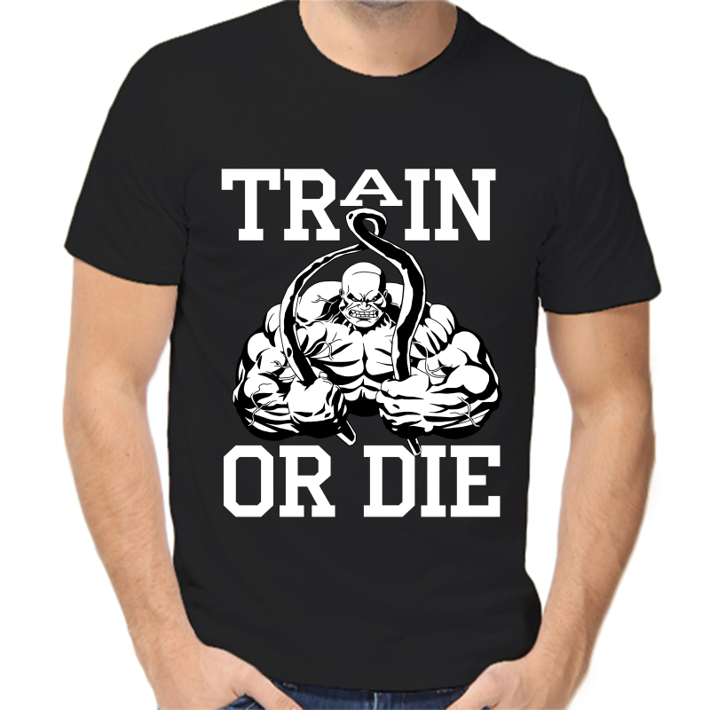 

Футболка мужская черная 50 р-р train or die, Черный, fm_train_or_die