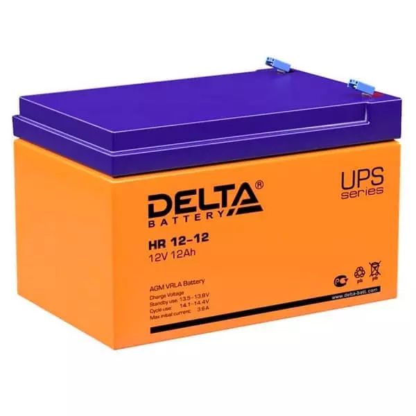 Аккумуляторная батарея Delta HR 12-12 (12V / 12Ah) батарея для ибп delta gel 12 200 12в 200ач