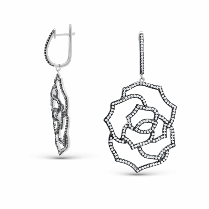 

Серьги подвески из серебра VALTERA 93850, циркон, 093850