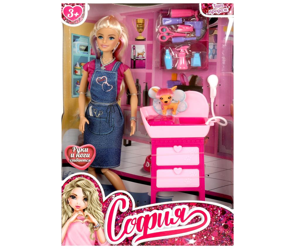 

Кукла 29 см София грумер собака, аксессуары Карапуз 66001J-GPET-S-BB