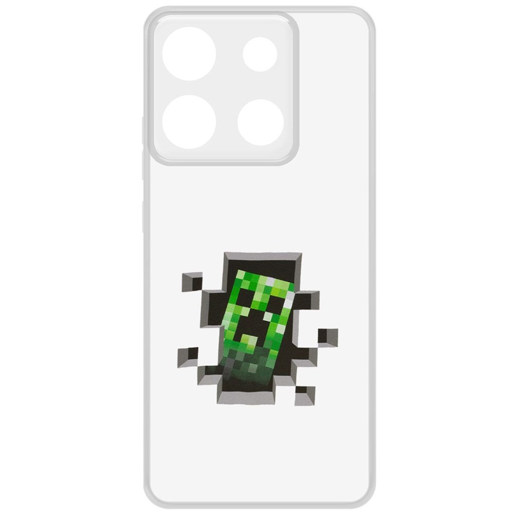 

Чехол-накладка Krutoff Clear Case Minecraft-Крипер для INFINIX Smart 7 Plus, Прозрачный
