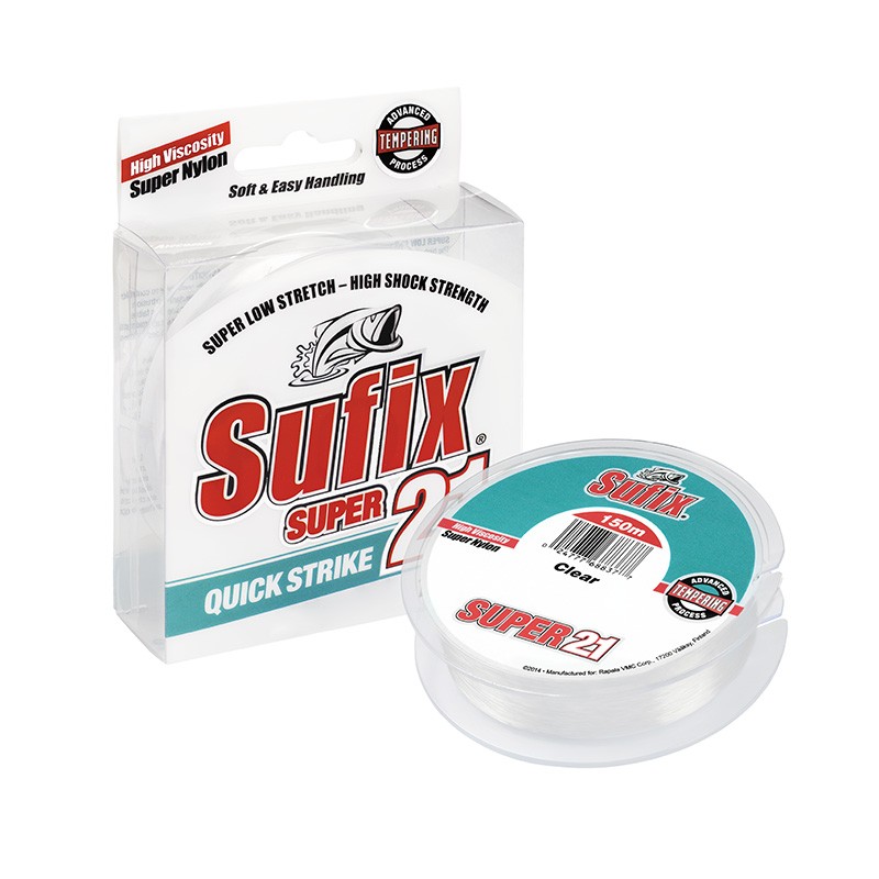 

Леска монофильная прозрачная Sufix Super21 150 м ( 0.30 мм / 7.1 кг)