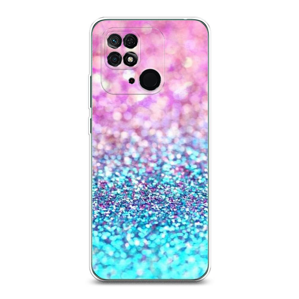 

Чехол Awog "Розово-голубые глиттеры рисунок" для Xiaomi Redmi 10C