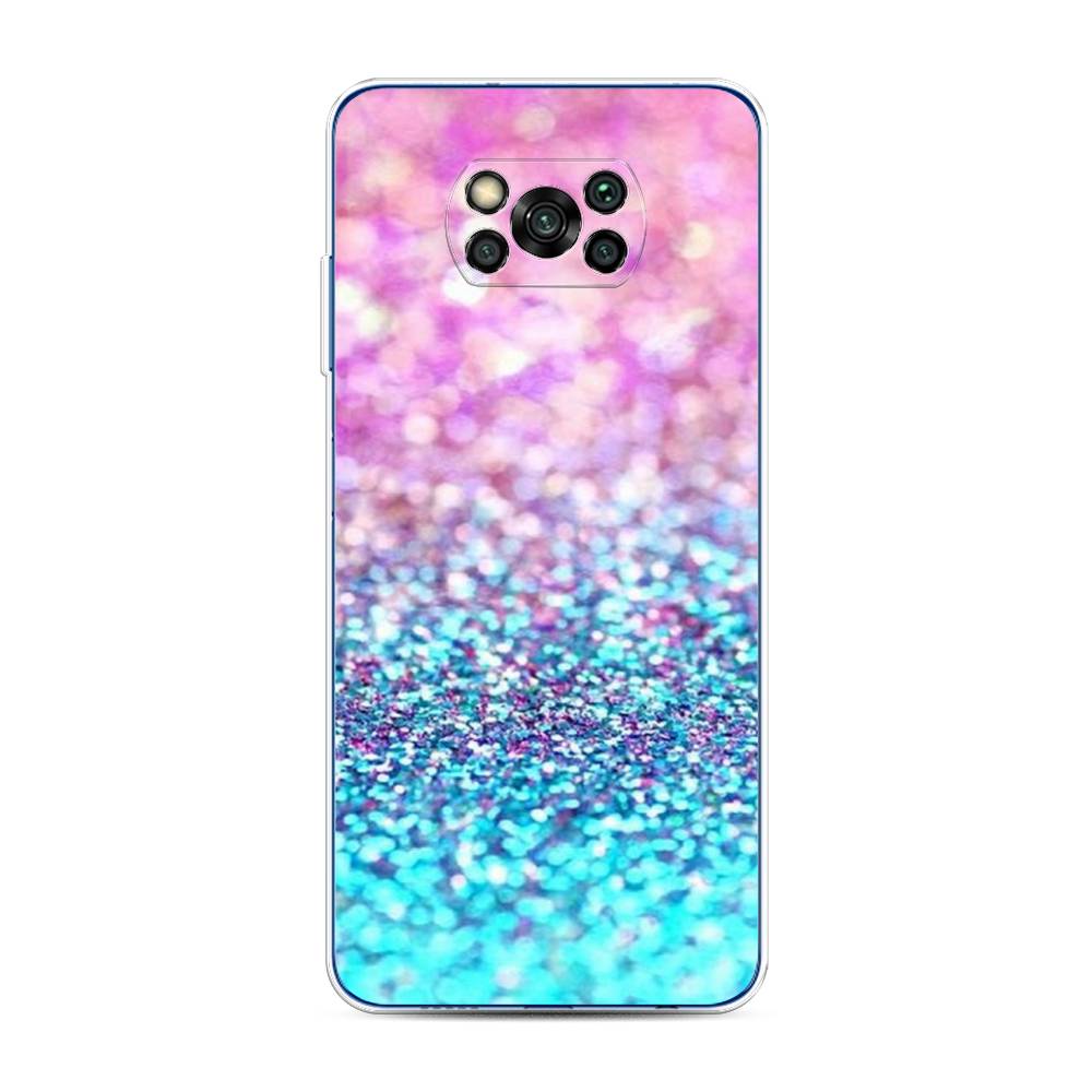 

Чехол Awog "Розово-голубые глиттеры рисунок" для Xiaomi Poco X3 NFC