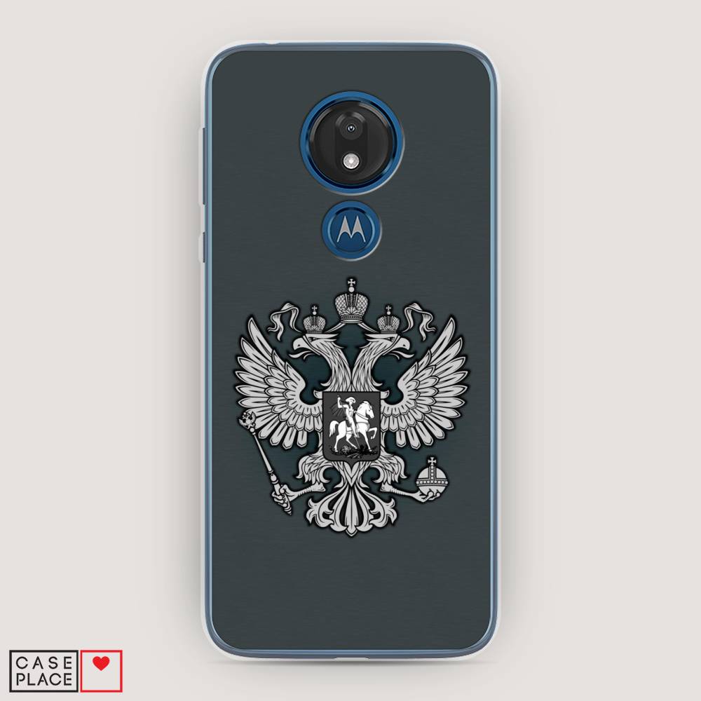 фото Чехол awog "герб россии серый" для motorola moto g7