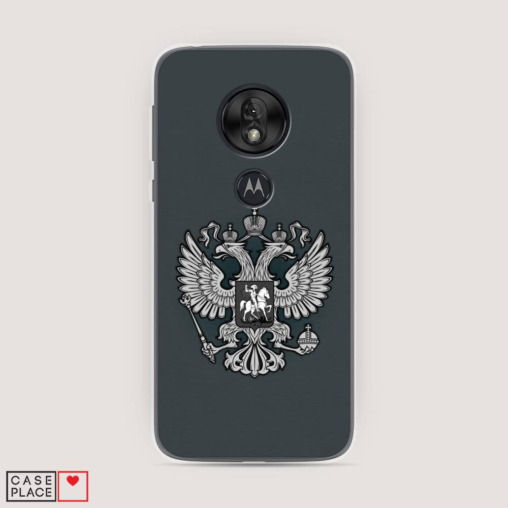 фото Чехол awog "герб россии серый" для motorola moto g7 play