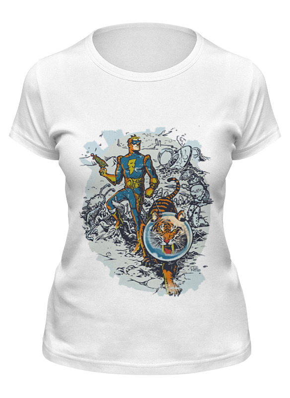 

Футболка женская Printio Calvin, the spiffy spaceman белая S, Белый, Calvin, the spiffy spaceman