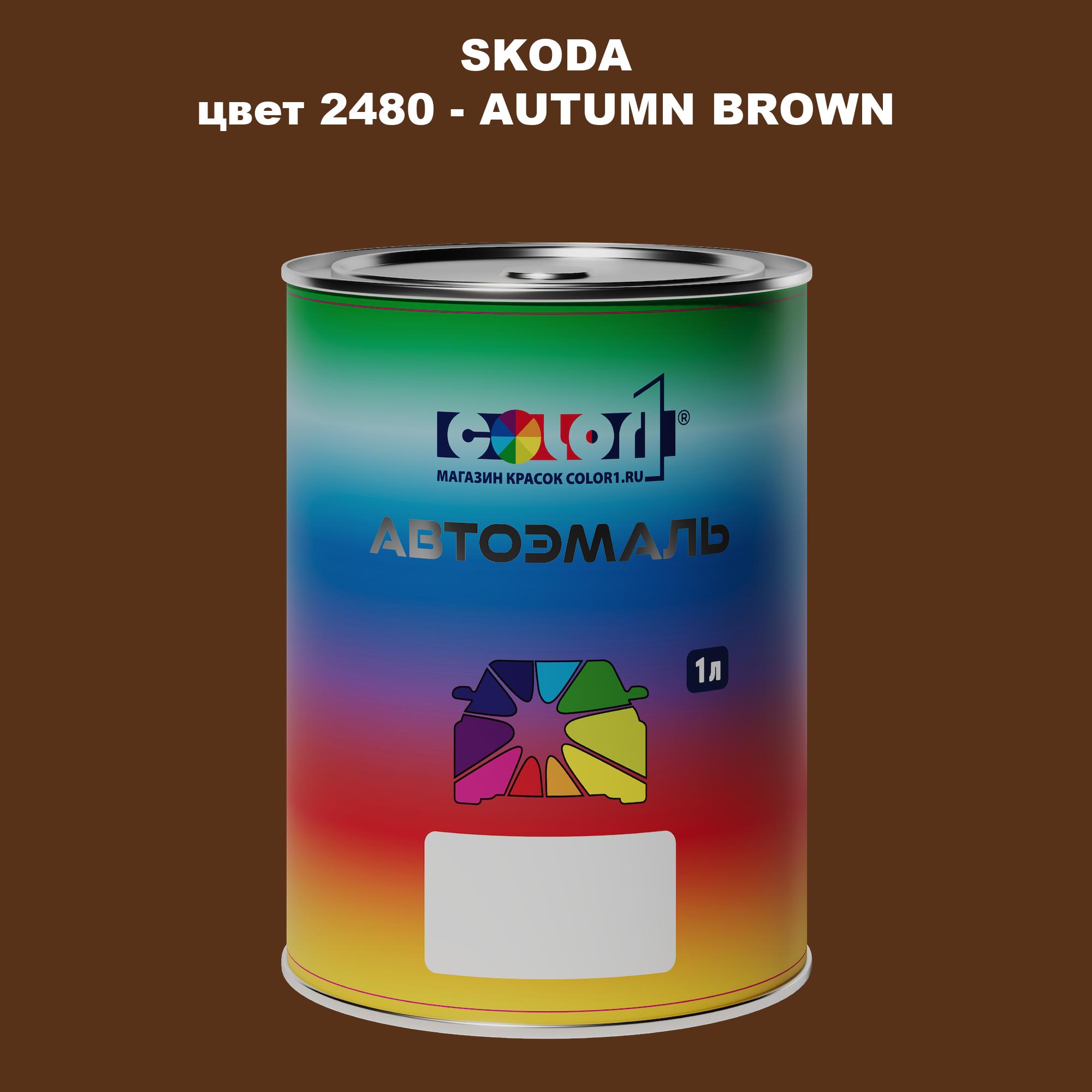 

Автомобильная краска COLOR1 для SKODA, цвет 2480 - AUTUMN BROWN, Прозрачный