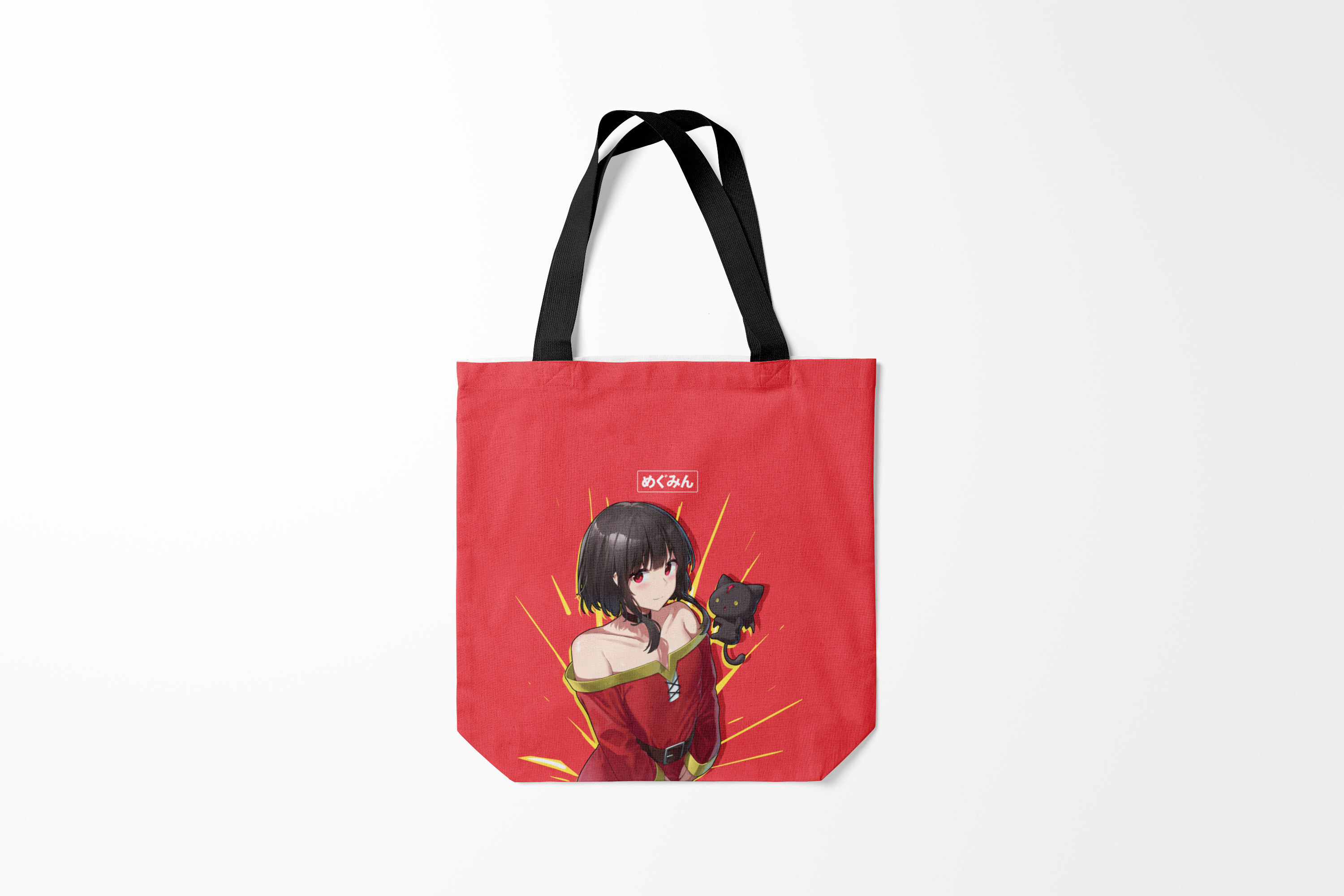 

Сумка шoппер унисекс Burnettie Коносуба Megumin с кошечкой, красный, Коносуба Megumin с кошечкой