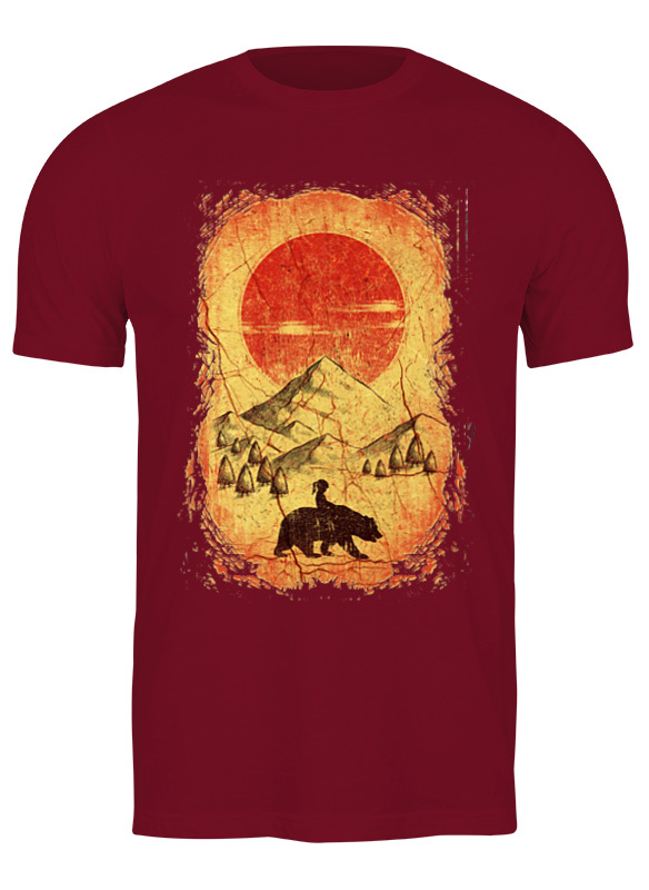 

Футболка мужская Printio Bear here бордовая XL, Бордовый, Bear here