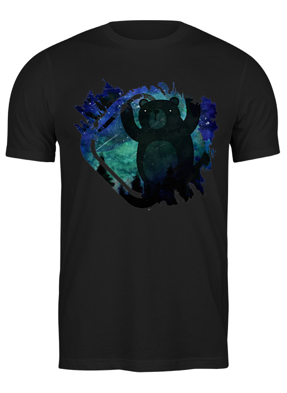 

Футболка мужская Printio Bear here черная XL, Черный, Bear here
