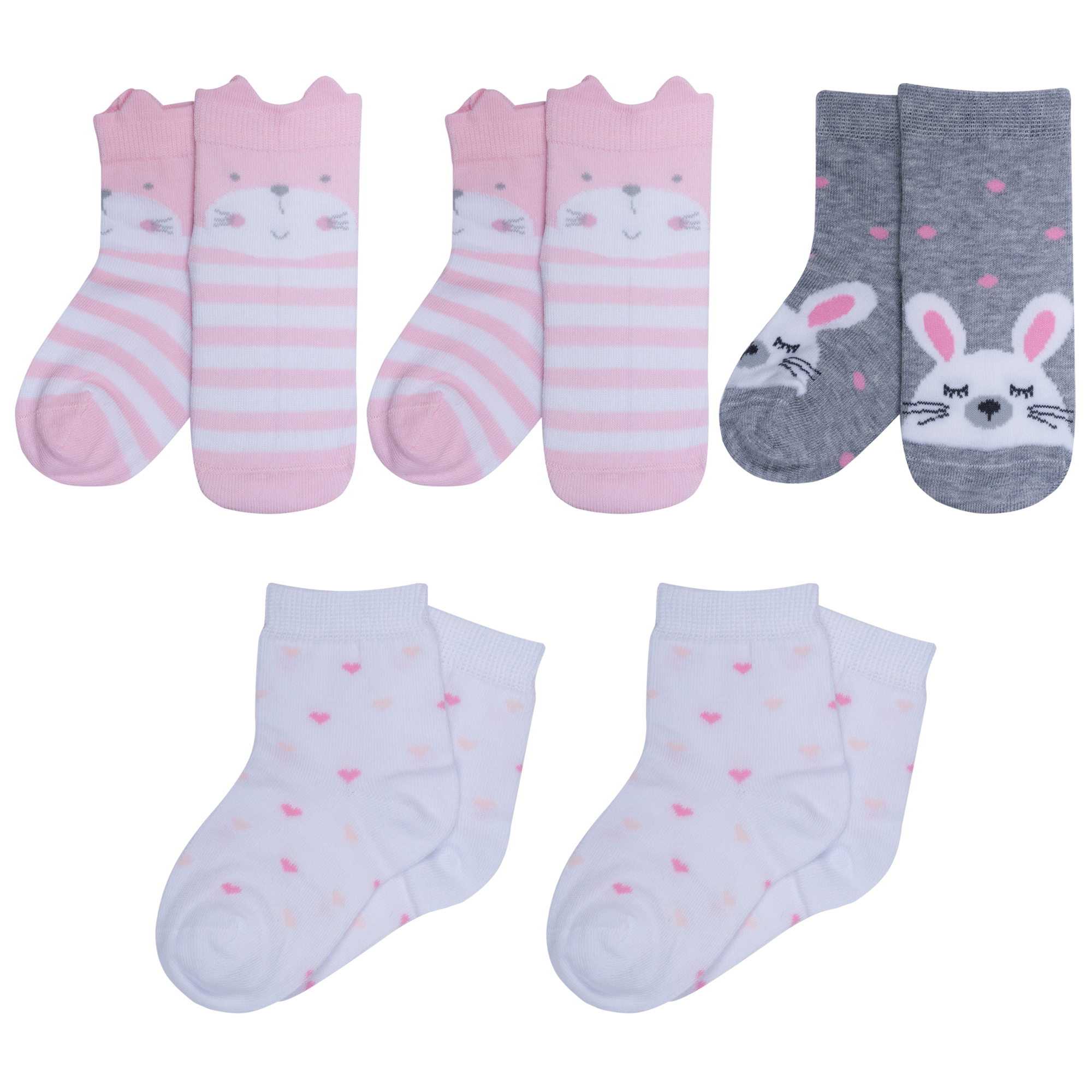 

Носки детские Rusocks 5-Д-31359, розовый; серый; белый, 12-14, 5-Д-31359