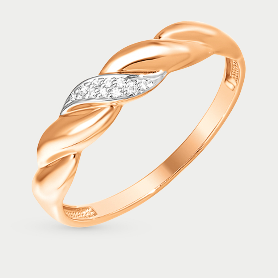 Кольцо из розового золота р. 16,5 EFREMOV К13213781, фианит