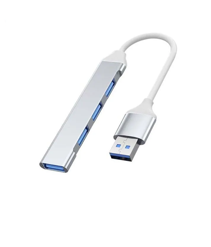 

Переходник NoBrand USB-USB HUB 4 в 1, Серебристый, USB-USB HUB