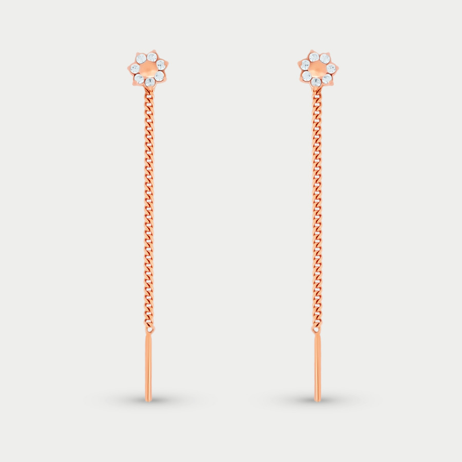 Серьги из розового золота Красносельский Ювелир С2057, фианит