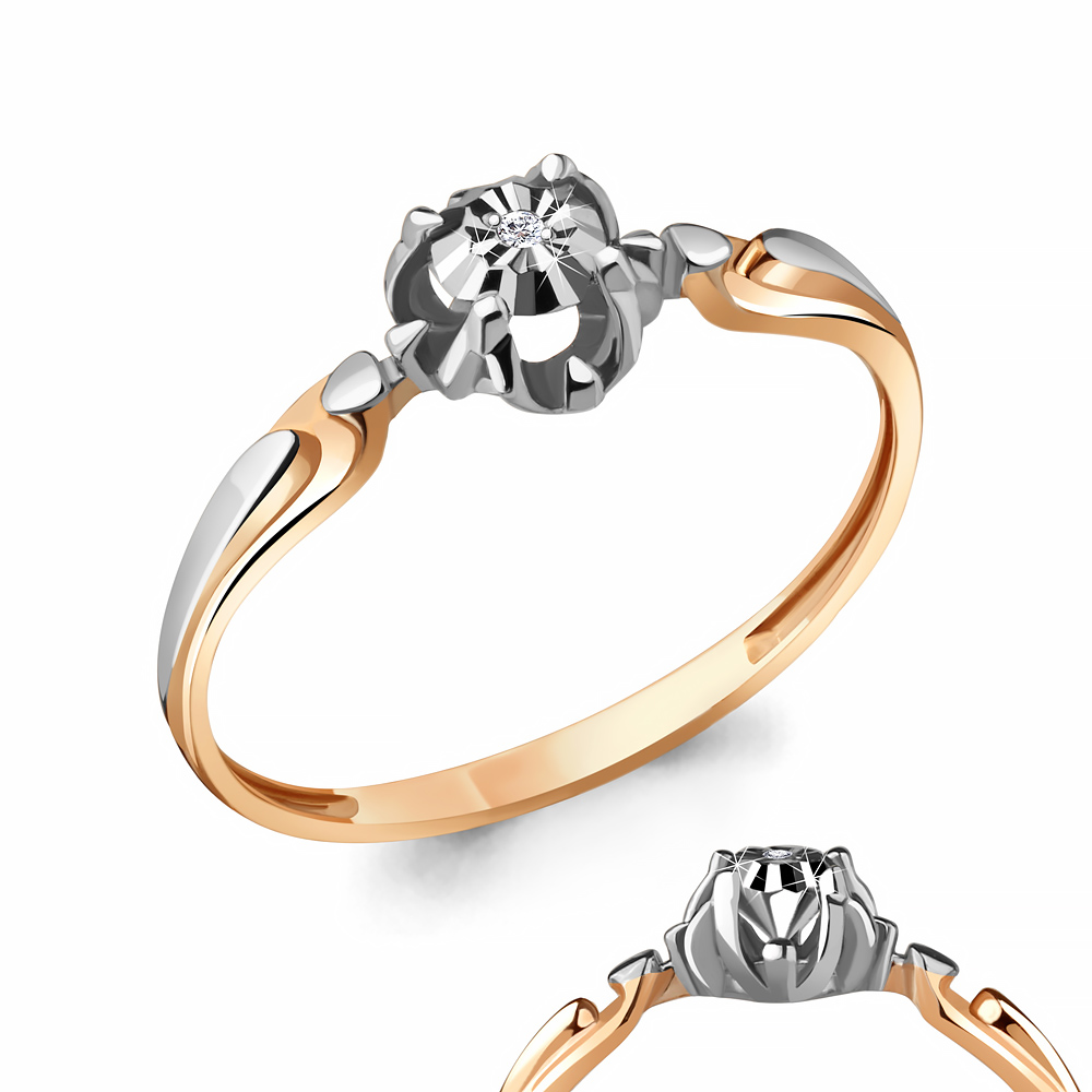 

Кольцо из красного золота с бриллиантом р., Aquamarine 963940к, 963940к_585_кз