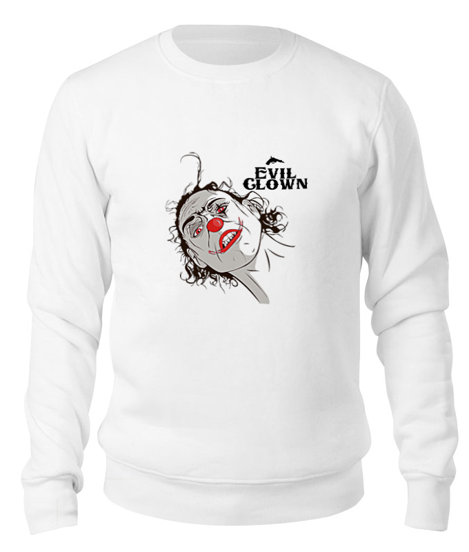 

Свитшот унисекс Printio Evil clown белый M, Evil clown