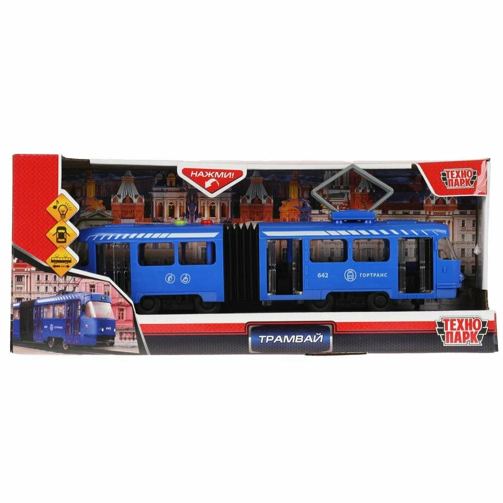 

Модель свет-звук Трамвай с резинкой, 30 см синий Технопарк TRAMOLDRUB-30PL-BU