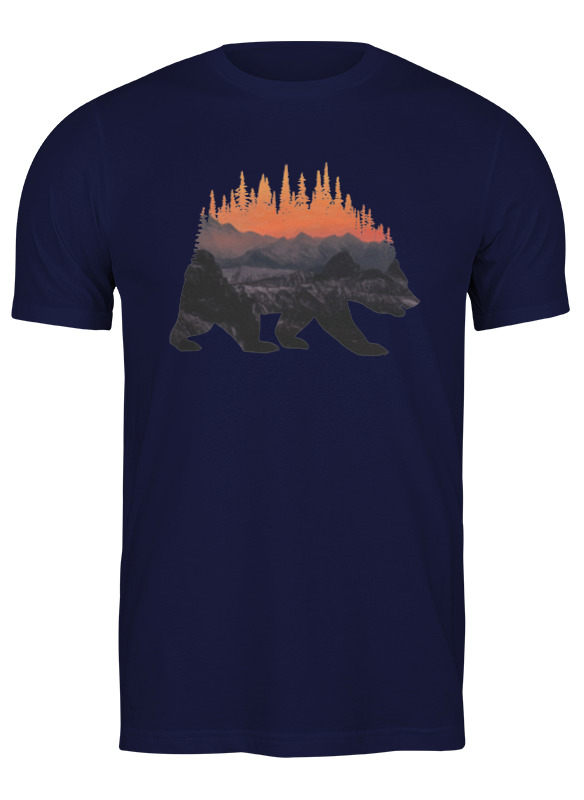 

Футболка мужская Printio Bear here синяя XL, Синий, Bear here