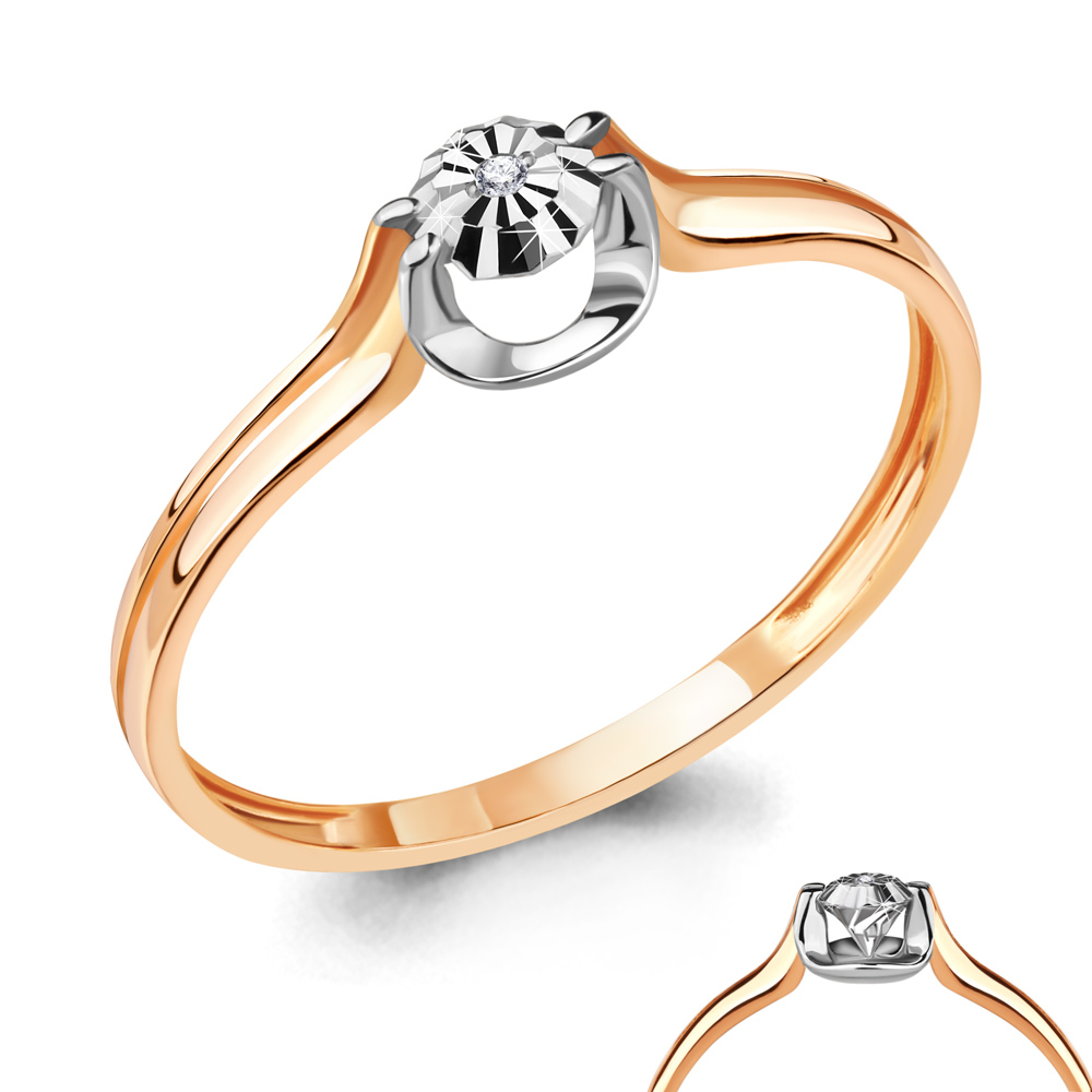 

Кольцо из красного золота с бриллиантом р., Aquamarine 963936к, 963936к_585_кз