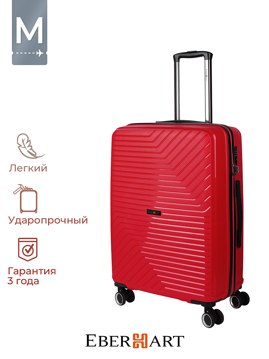 Чемодан унисекс Eberhart Vector red, 66х44х25 см красный