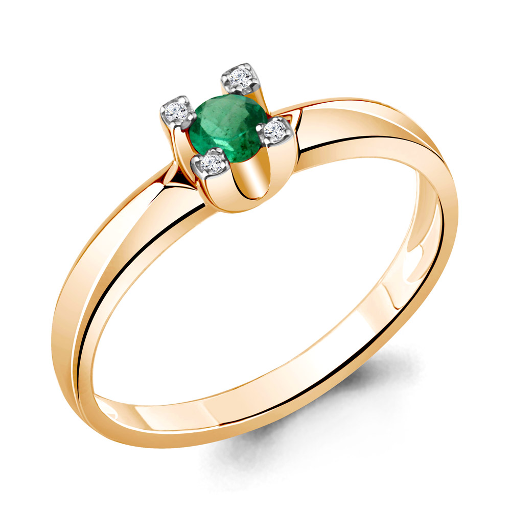 

Кольцо из красного золота с бриллиантом р. 16,5 Aquamarine 963860к_585_кз, 963860к_585_кз