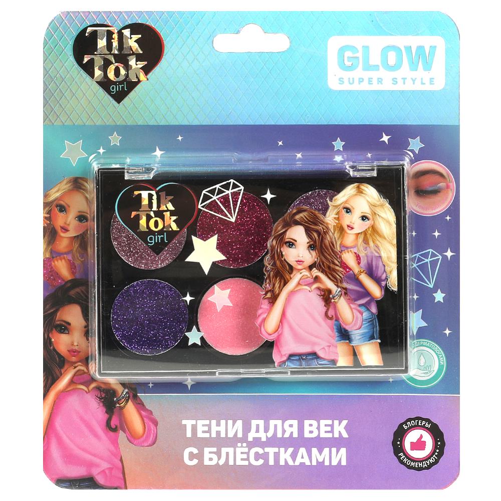 

Косметика девочекам: тени для век с блестками, 6 г TIK TOK girl YS98082-TTG, Розовый;фиолетовый;красный