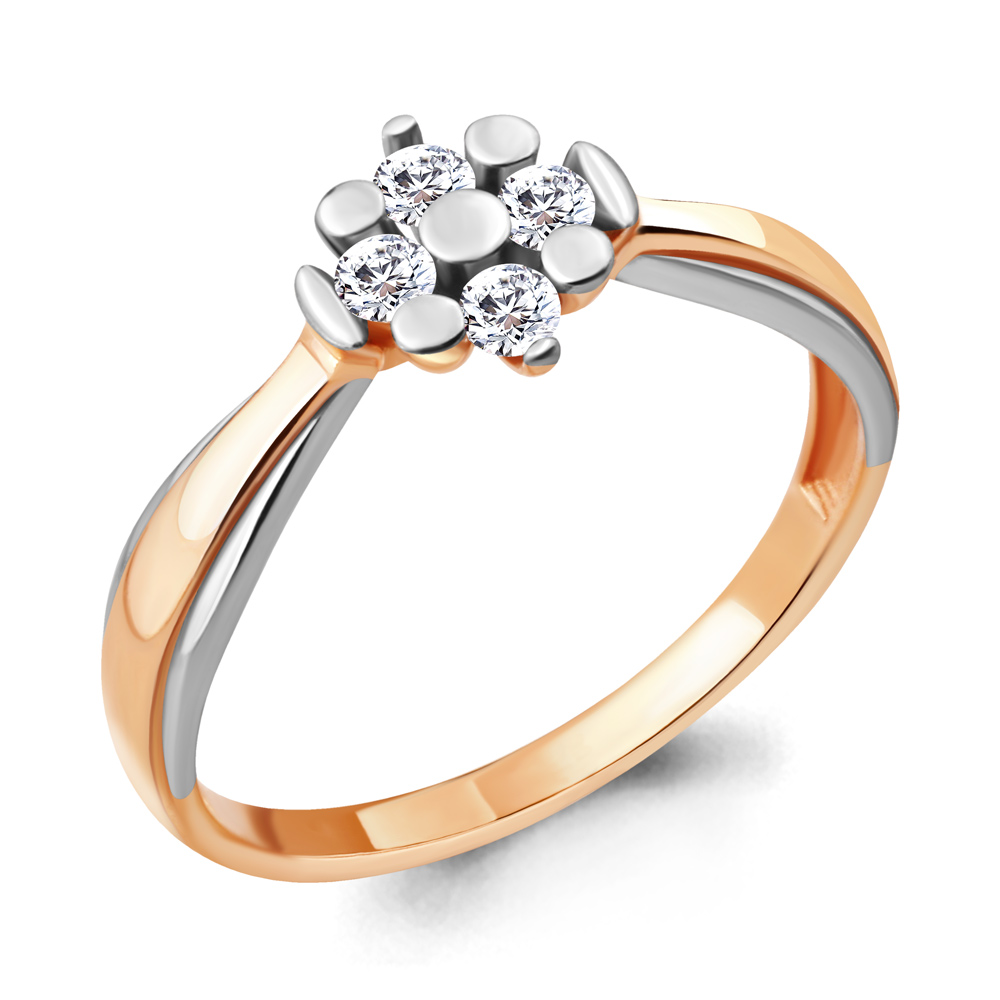 

Кольцо из красного золота с бриллиантом р.  Aquamarine 963813к_585_кз, 963813к_585_кз