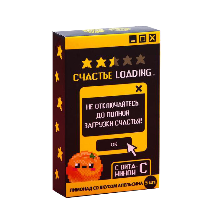 

Растворимый лимонад шипучка Счастье LOADING в пакетиках апельсин 25 г х 5 шт.