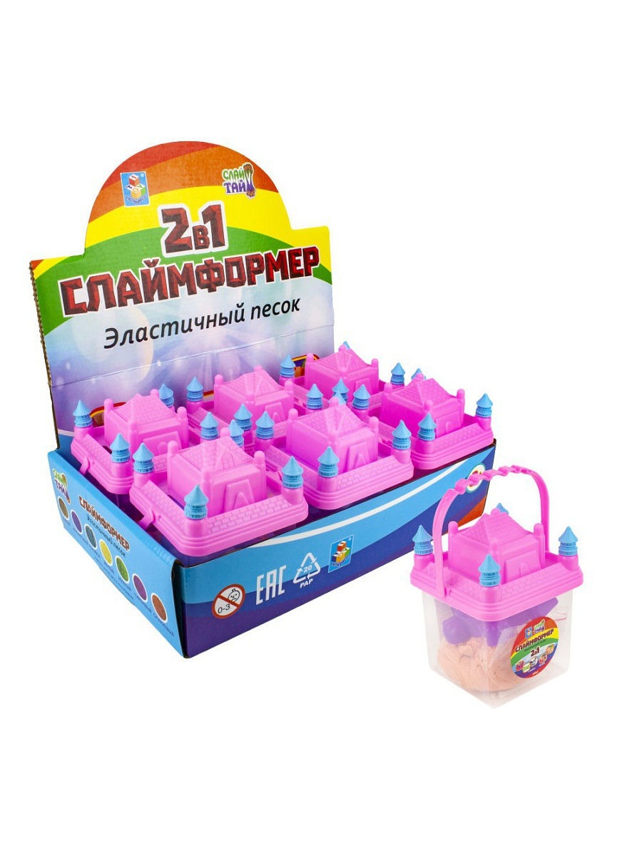 

Слаймформер 1 Toy 200 гр в баночке с 1 формочкой (для девочек), 6 цветов песка Т16547D
