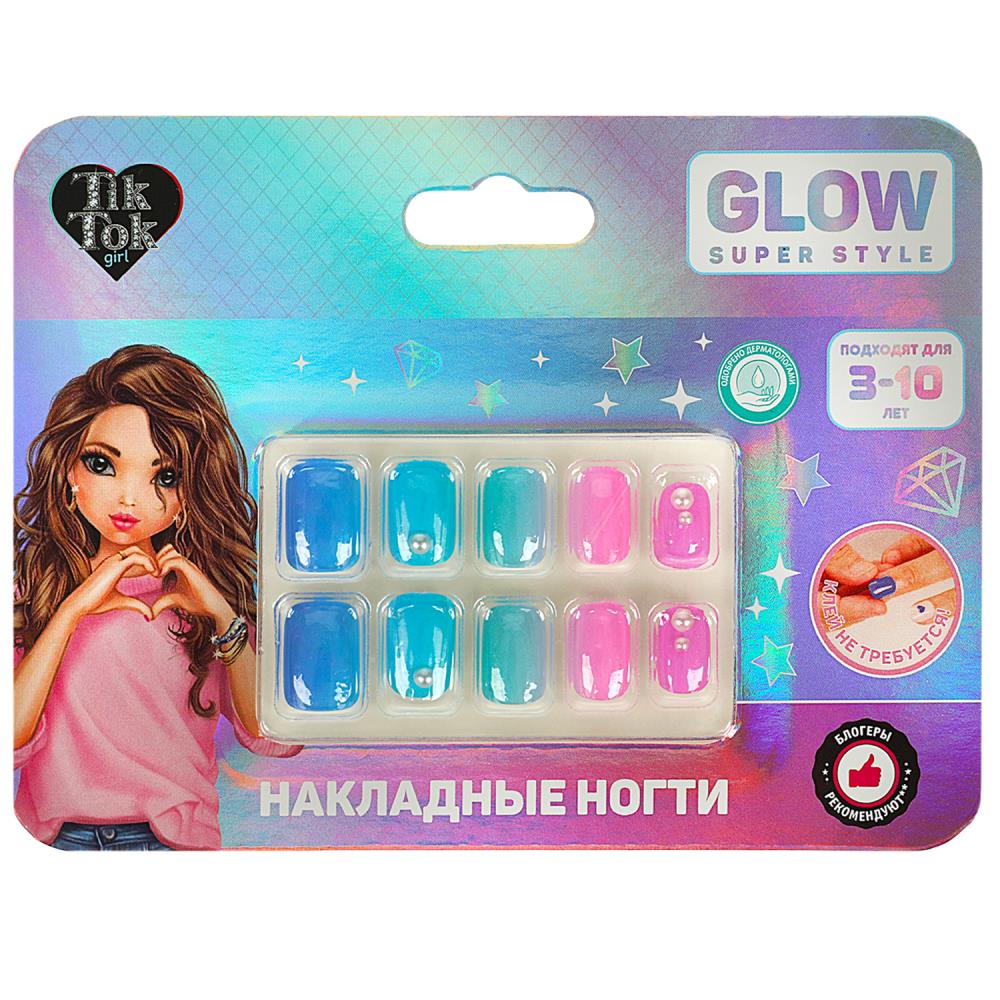 

Накладные ногти разноцветные TIK TOK girl 98001-TTG, Голубой;синий;розовый
