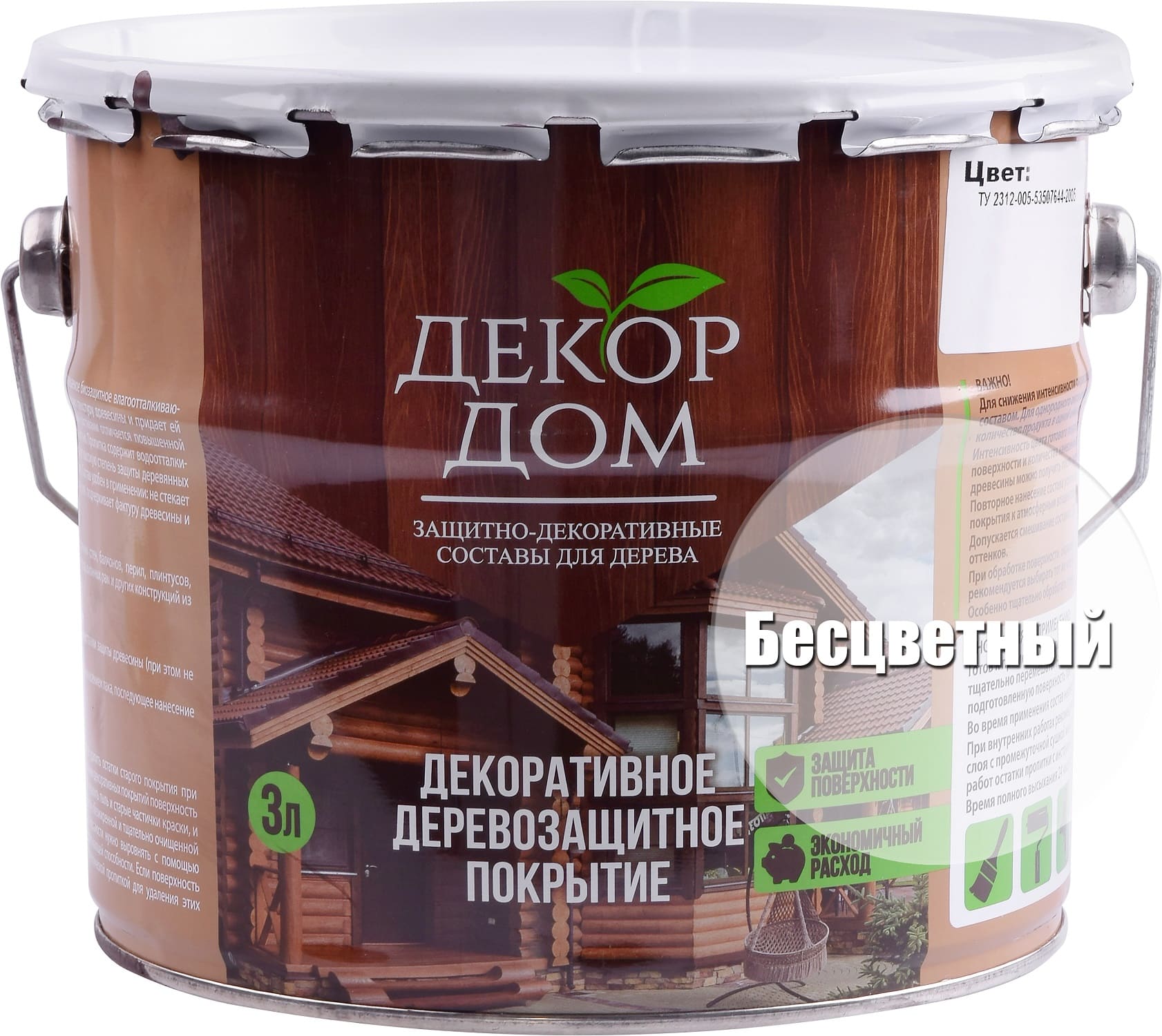 

Деревозащитное покрытие HOMEPROFFE Бесцветный 3 л, Прозрачный