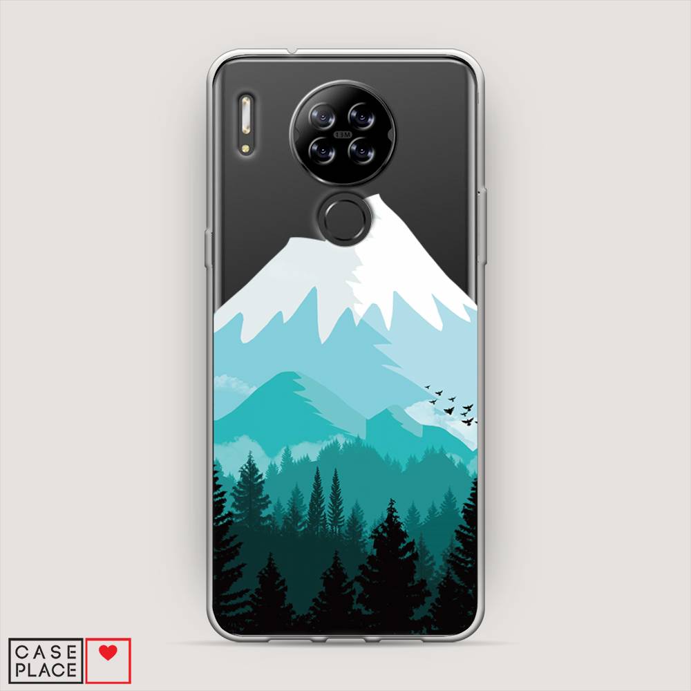 

Чехол на Blackview A80 "Синяя снежная гора", Белый;голубой, 280150-2