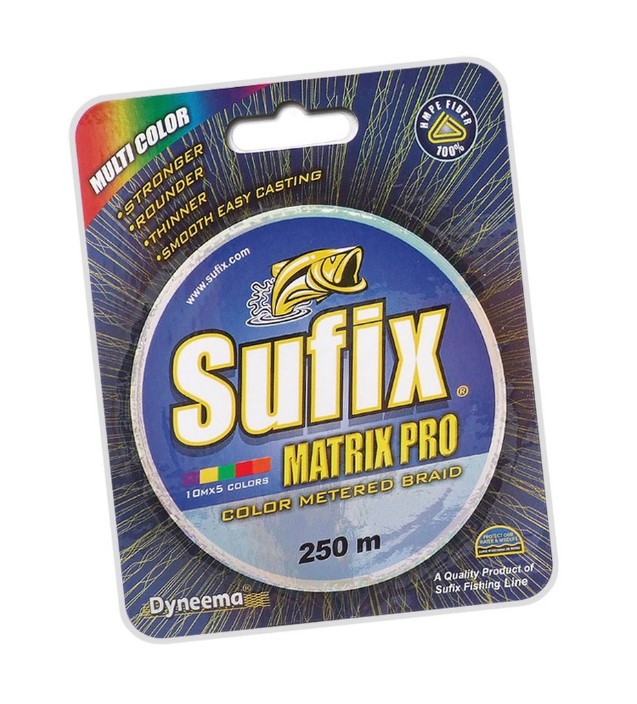 

Леска Sufix Matrix Pro Multi Color (250м/0.25мм/ 22,5кг), Разноцветный