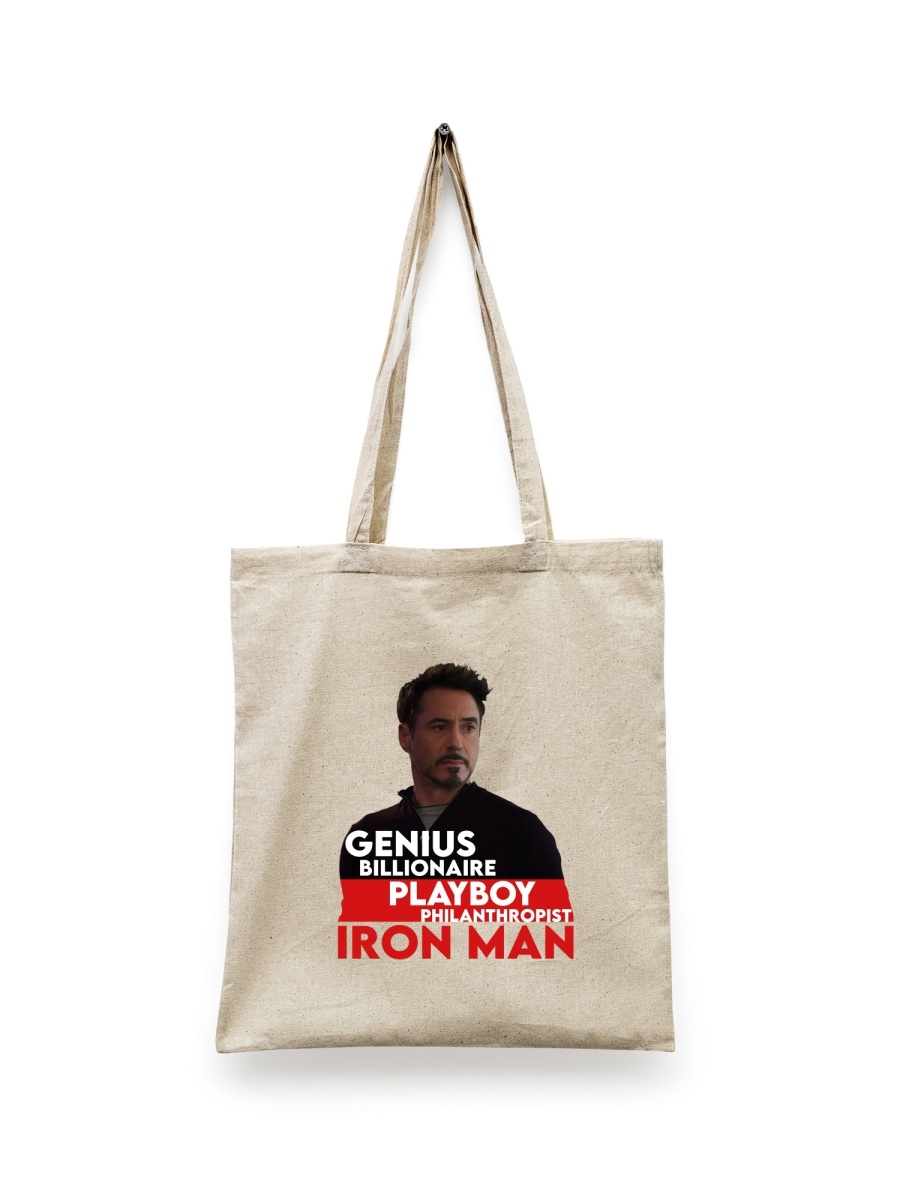 Сумка шоппер унисекс СувенирShop Iron Man/Железный человек/Тони Старк 1, белый