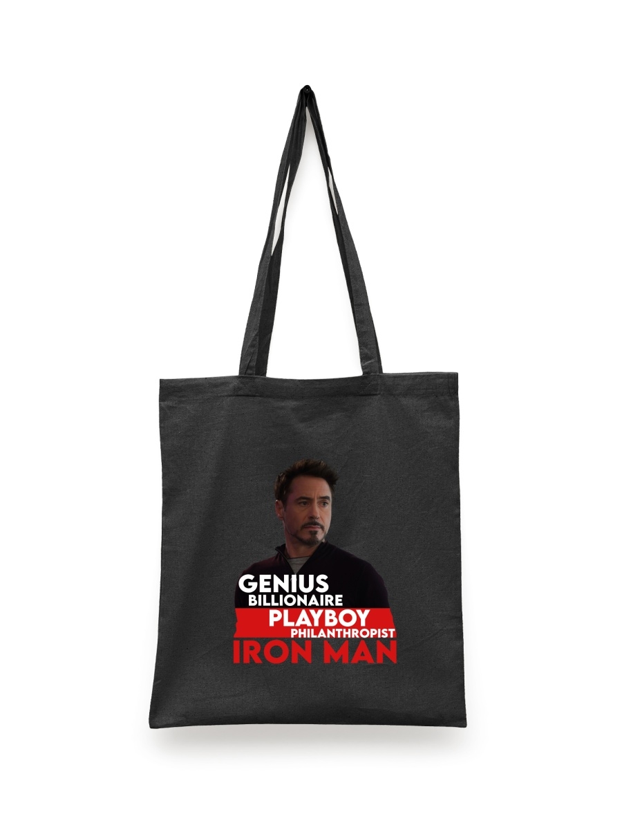 Сумка шоппер унисекс СувенирShop Iron Man/Железный человек/Тони Старк 1, черный