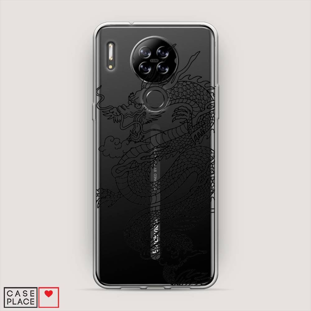 

Чехол на Blackview A80 "Большой китайский дракон", Черный;серый, 280150-1