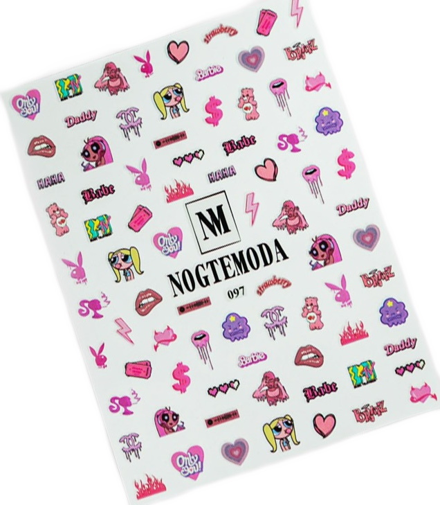 

Наклейки NogteModa №097, Разноцветный
