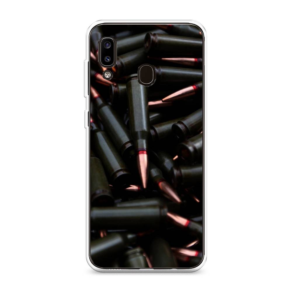 

Чехол Awog на Samsung Galaxy A20/A30 "Пули черные", Разноцветный, 27650-5