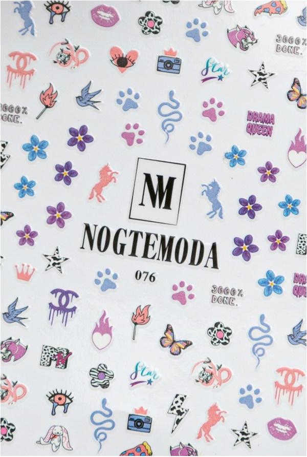 

Наклейки NogteModa №076, Разноцветный