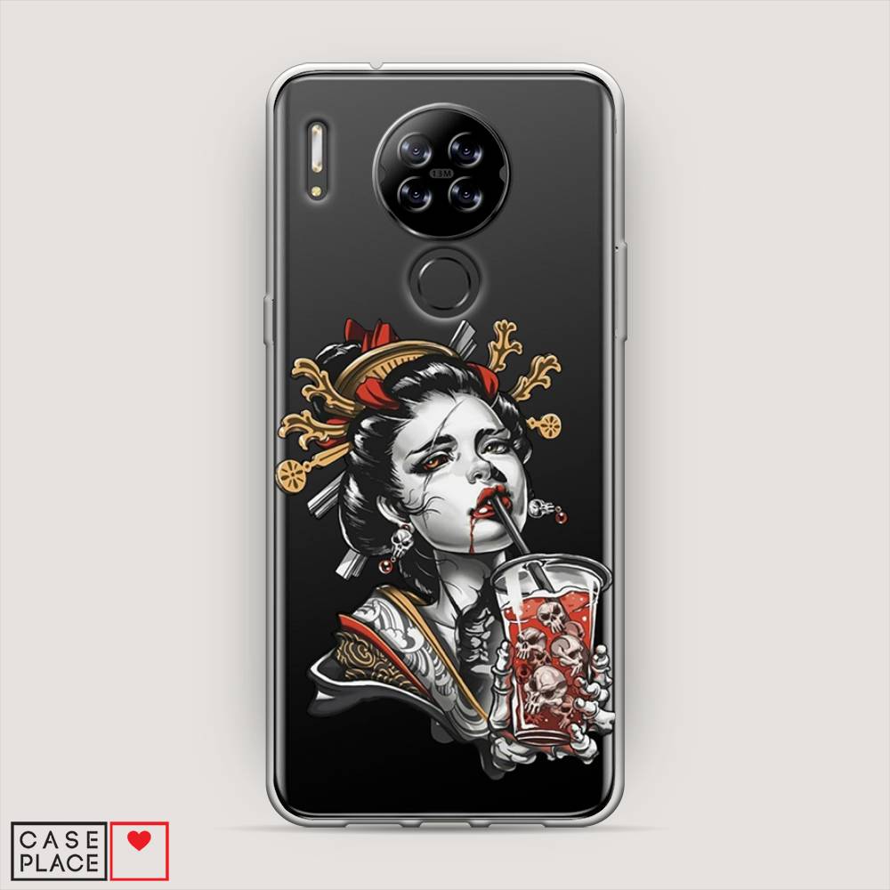 

Чехол на Blackview A80 Опасная гейша, Красный;черный;серый, 280150-4