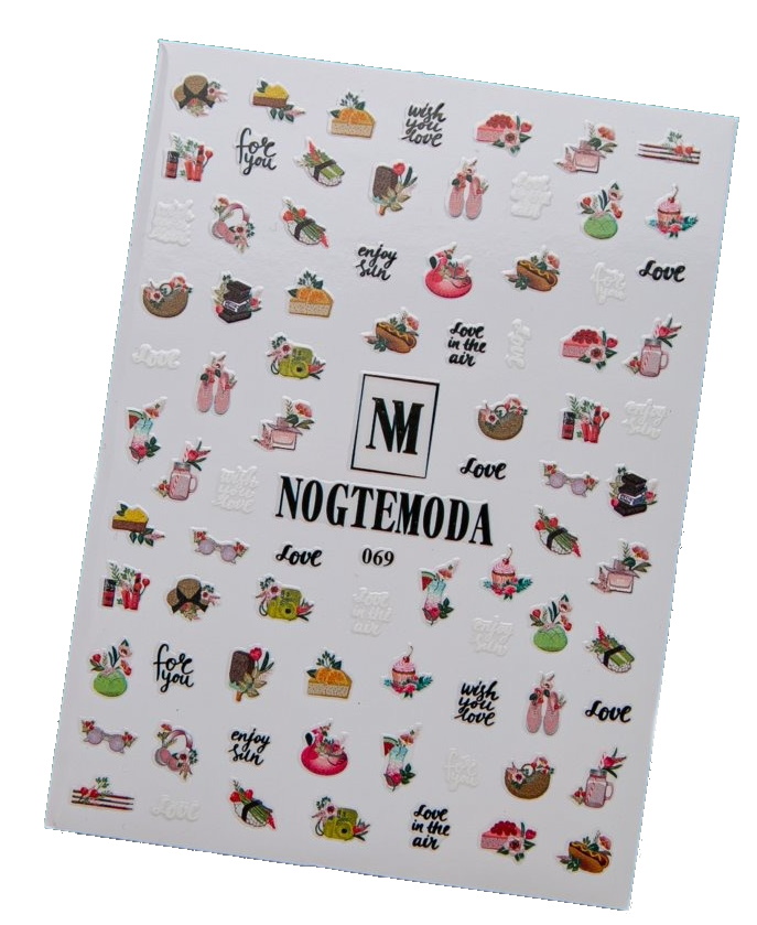 

Наклейки NogteModa №069, Разноцветный