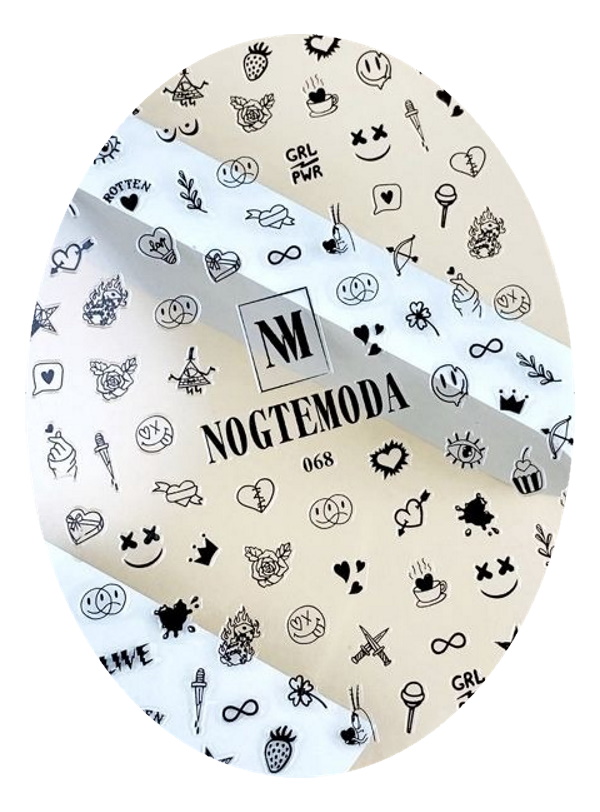 

Наклейки NogteModa №068, Черный
