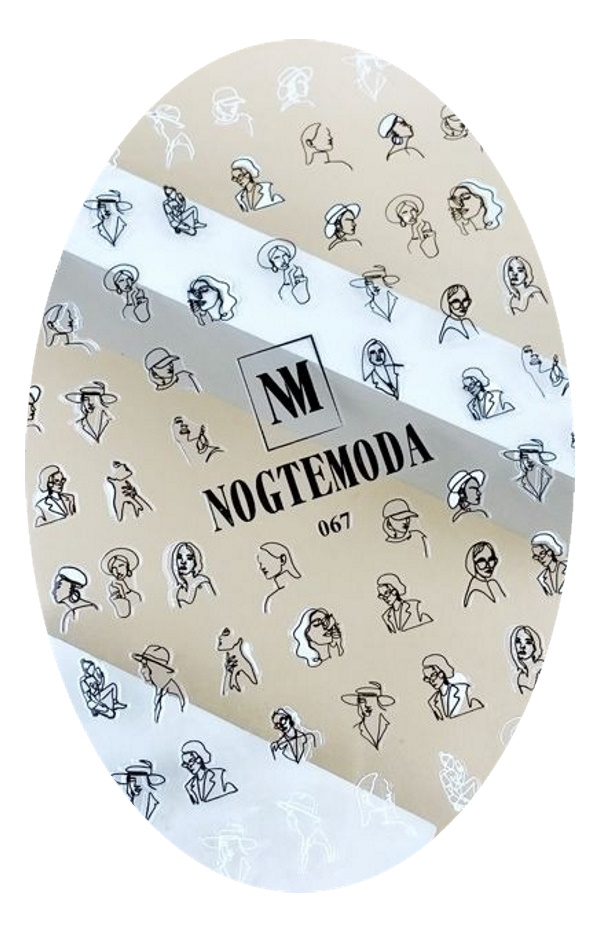 

Наклейки NogteModa №067, Черный;белый