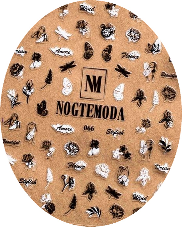 

Наклейки NogteModa №066, Черный;белый