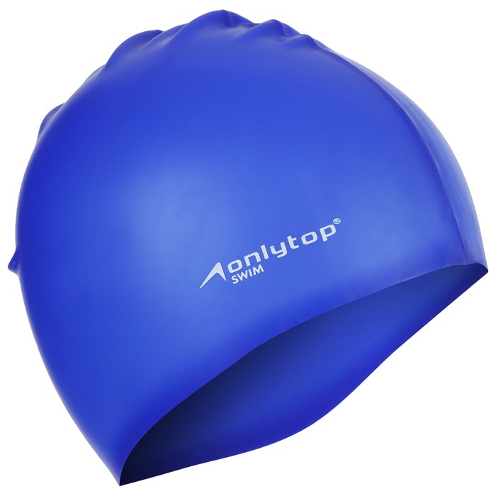 

ONLYTOP Шапочка для плавания взрослая ONLYTOP Swim, силиконовая, обхват 54-60 см, цвет син, Синий