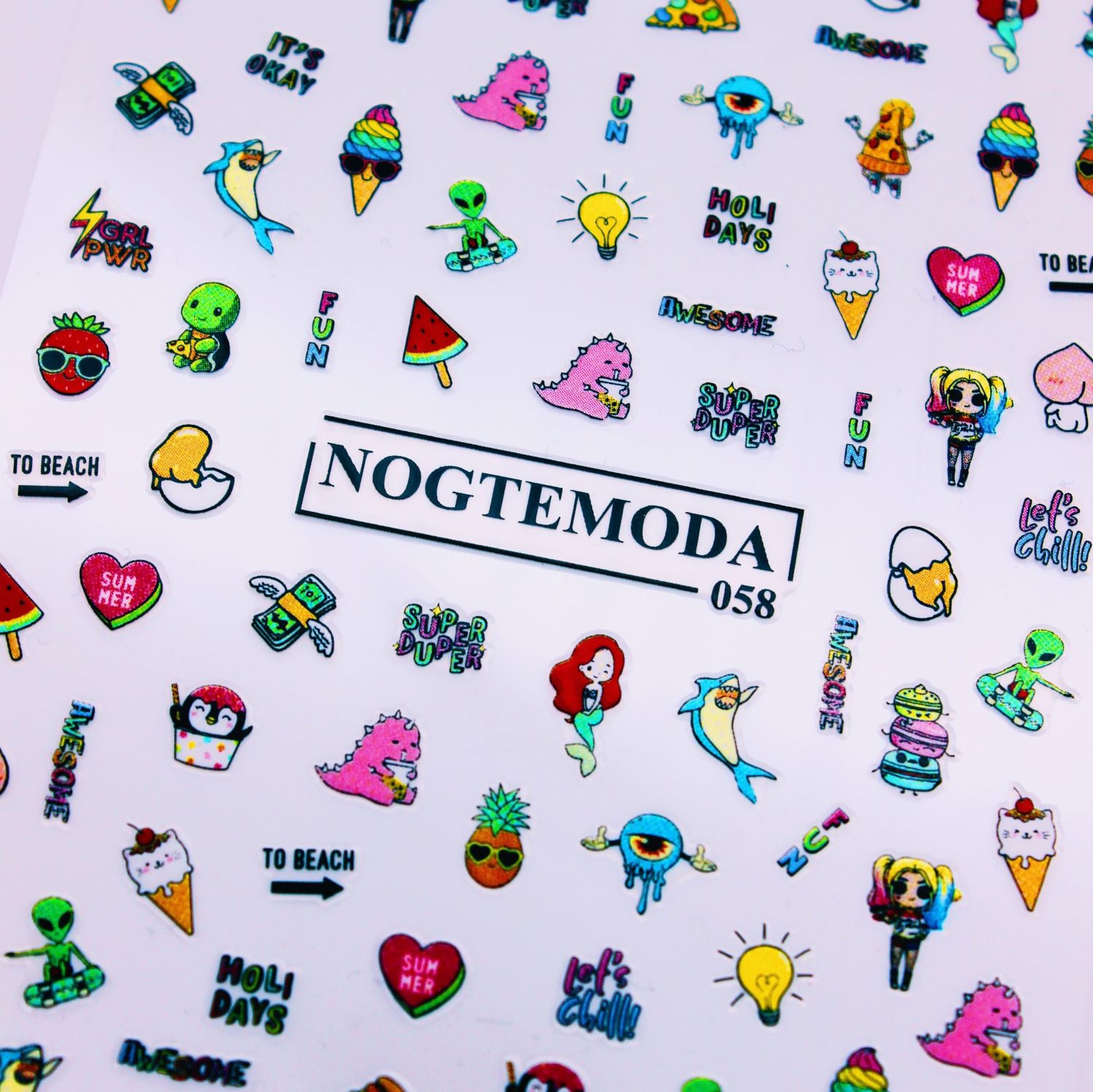 

Наклейки NogteModa №058, Разноцветный