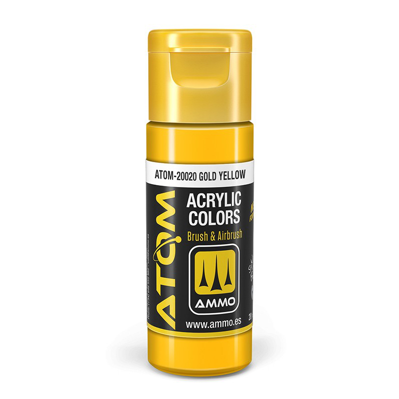 

Акриловая краска Ammo Mig Atom color Золотисто-желтый ATOM20020